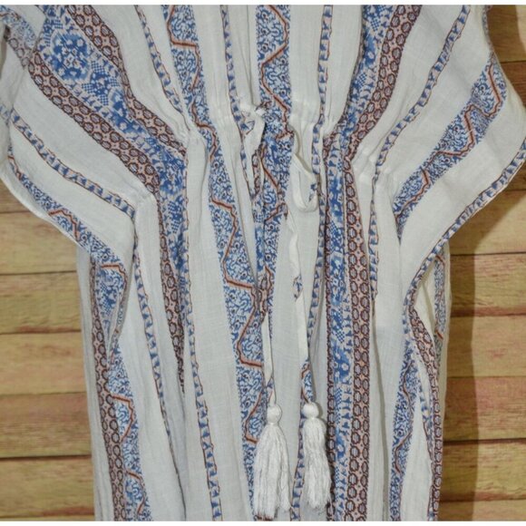 Easel Size M Kimono Top Coverup Open Front Cardigan Geo Print Boho Tassels - Picture 5 of 13